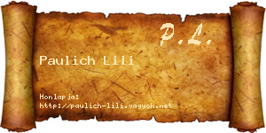 Paulich Lili névjegykártya